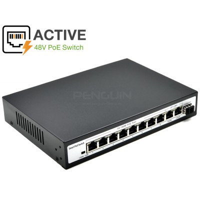 8 PoE 10/100 + 2 GE + SFP 1.25G