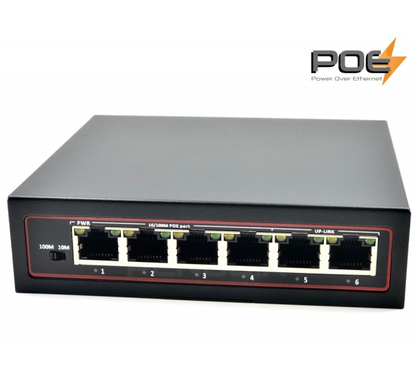 4 PoE 10/100 + 2 Uplink (Fast Ethernet)