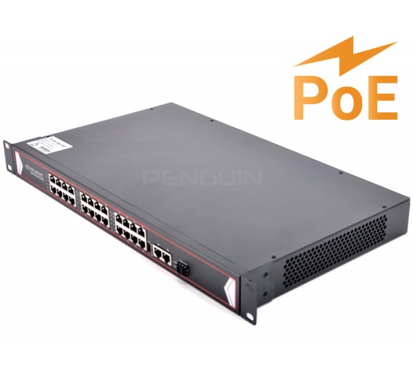 10/100 POE Switch 24-Port + 2 GE + SFP