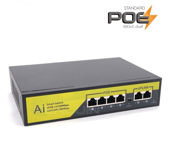 10/100 PoE Switch (4 POE + 2 UPlink)