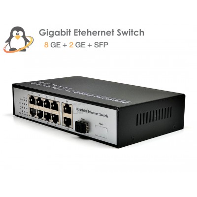 Gigabit Ethernet Switch 8 Port + 2 Uplink + SFP