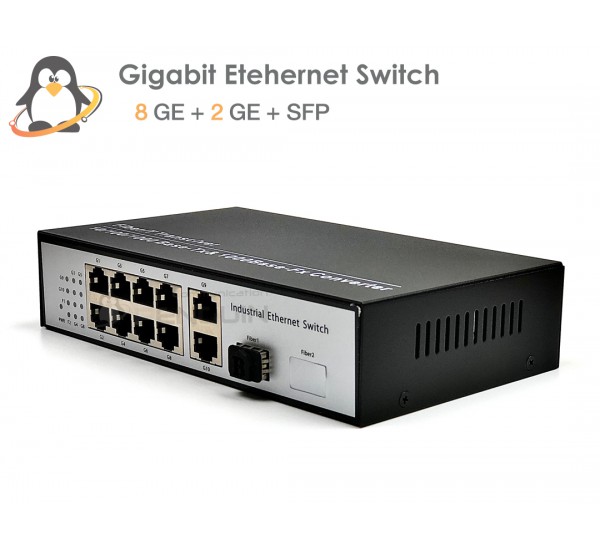 Gigabit Ethernet Switch 8 Port + 2 Uplink + SFP