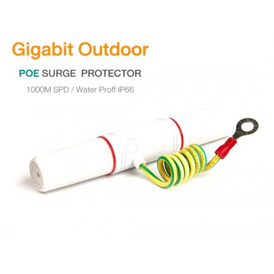 Gigabit Outdoor POE Surge Protector กันน้ำ ความเร็ว 1000M