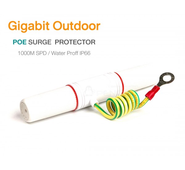 Gigabit Outdoor POE Surge Protector กันน้ำ ความเร็ว 1000M