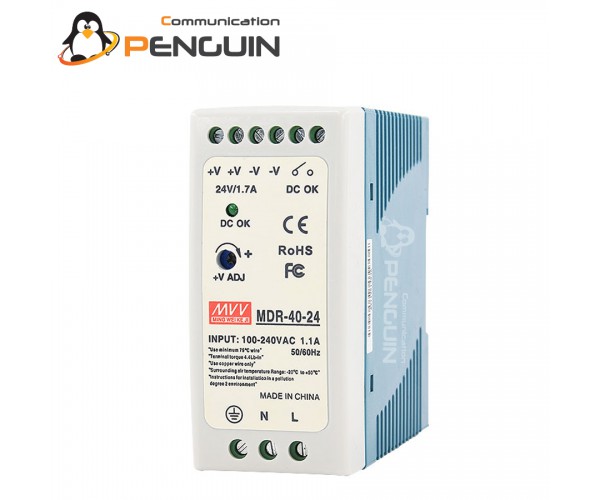 MDR-40-24 Industrial DIN rail power supply 24Vdc at 1.7A (40W)