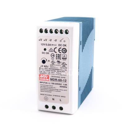 60W Single Output Industrial DIN Rail Power Supply MDR-60-12