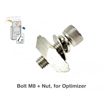 น๊อต (Bolt) M8 สำหรับยึด Optimizer กับรางโซล่าเซล