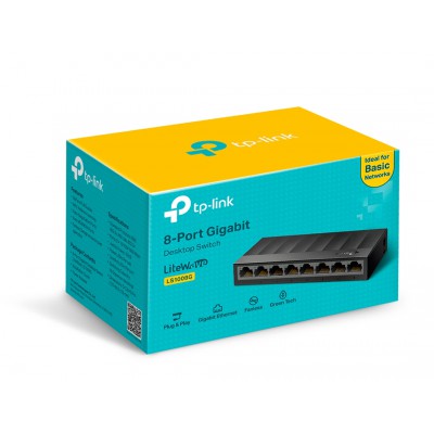 8-Port 10/100/1000Mbps Desktop Switch TP-Link รุ่น LS1008G