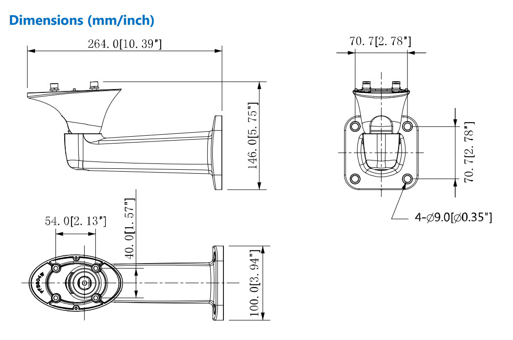 ขายึดกล่องใส่กล้องวงจรปิด ติดผนัง Dahua รุ่น PFB604W