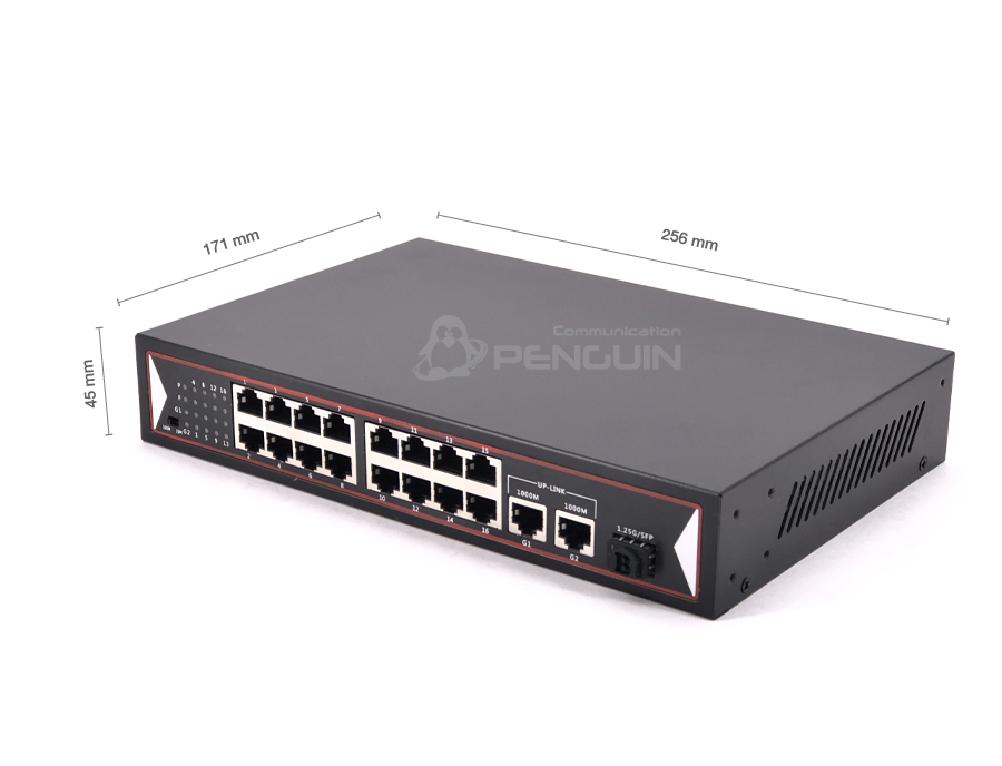 POE Switch 16 Port (10/100) + 2GE Uplink + 1SFP ราคาถูก